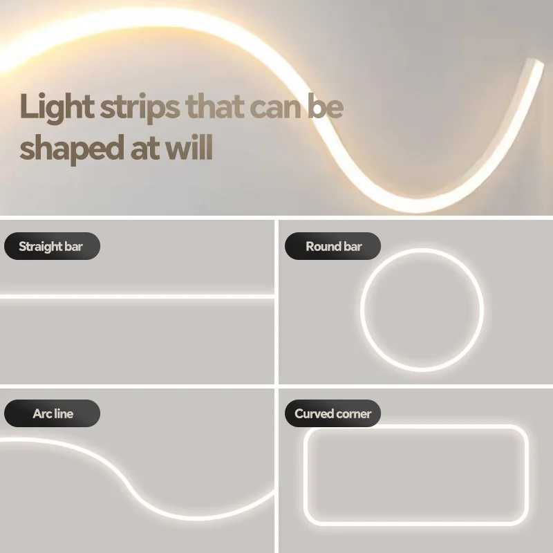 Фотография №4 товара Гибкий силиконовый LED-профиль с рассеивателем для встраиваемого монтажа светодиодных лент,