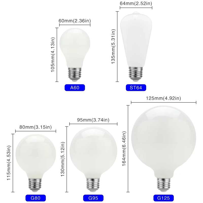 Фотография №1 товара Лампа из молочного стекла E27 5W Edison LED Light Bulb