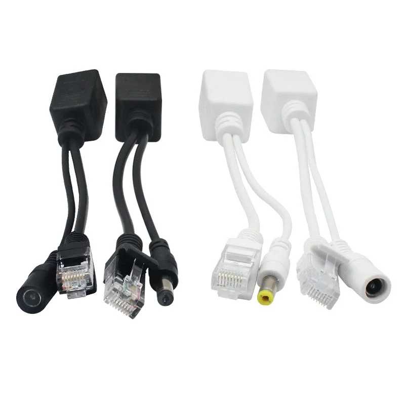 Кабель POE Пассивное питание через Ethernet Кабель-адаптер POE Разветвитель RJ45 Модуль питания инжектора 12-48 В для IP-камеи Доступ к автоматизации здания