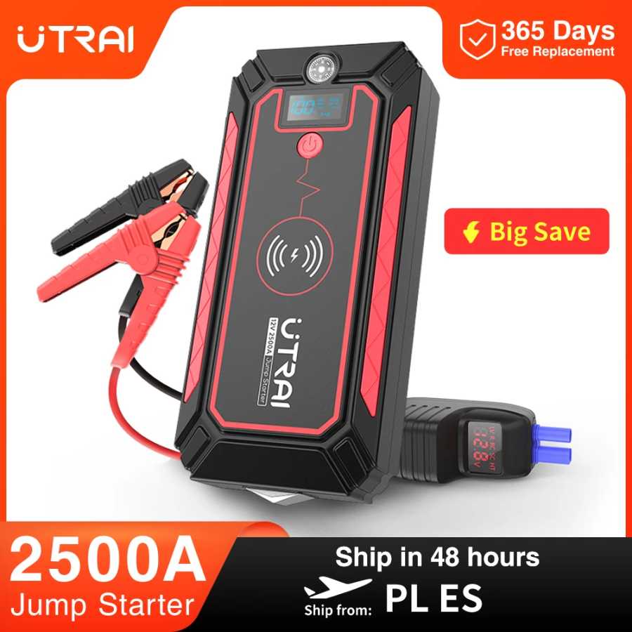 UTRAI 2500A автостартер переносный зарядник 10W радиозарядник LED лампа безопасности автомобильный стартер Автоэлектроника