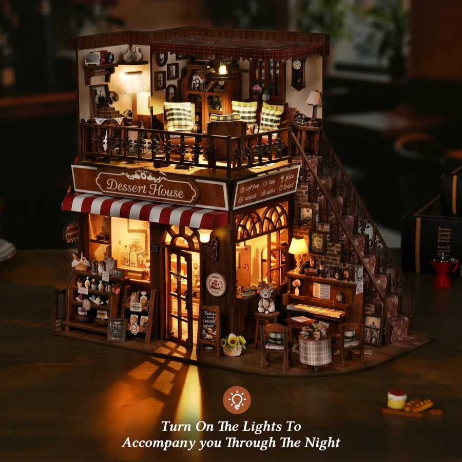 Фотография №2 товара Милый кондитерский магазин 3D DIY деревянная головоломка книжный уголок комплект-книжная