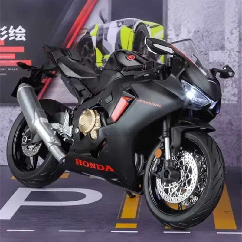1/9 Honda HRC CBR1000RR Fire Blade, спортивный мотоцикл из сплава, литье под давлением, металлическая игрушка, модель гоночного мотоцикла с легкой подсветкой, детский подарок Играйте в транспортные средства и модели
