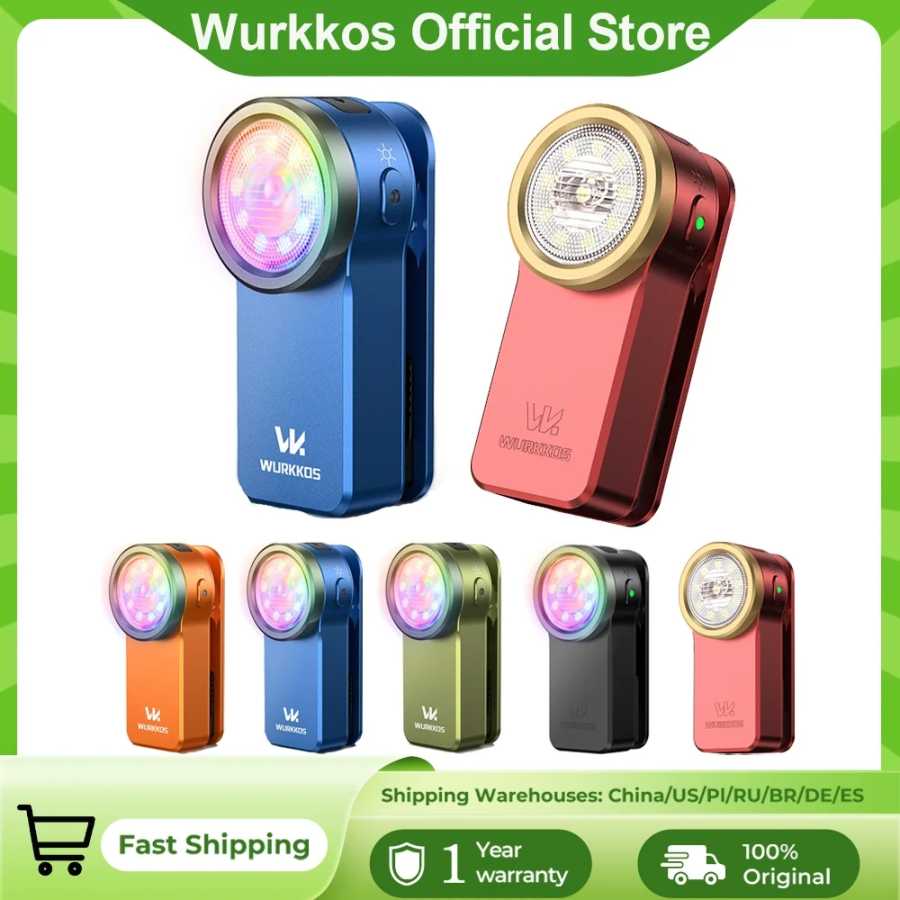 Wurkkos HD03 680LM Мини-фонарь с клипсой, USB-перезаряжаемый карманный фонарик/прожектор, портативный RGB-фонарь с магнитом Портативное освещение