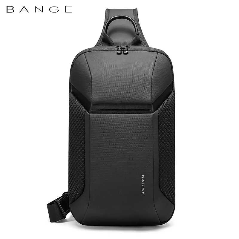 Фотография №4 товара BANGE Мужская водонепроницаемая USB-сумка-оксфорд через плечо, противоугонная сумка на плечо,