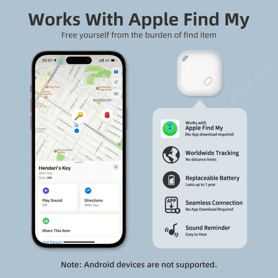 Фотография №1 товара Умный GPS-трекер Smart Tag для Apple AirTag: устройство для отслеживания