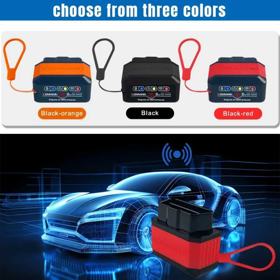 Фотография №3 товара Диагностический сканер KONNWEI KW905 ELM327 V1.5 OBD2 с Bluetooth 5.0