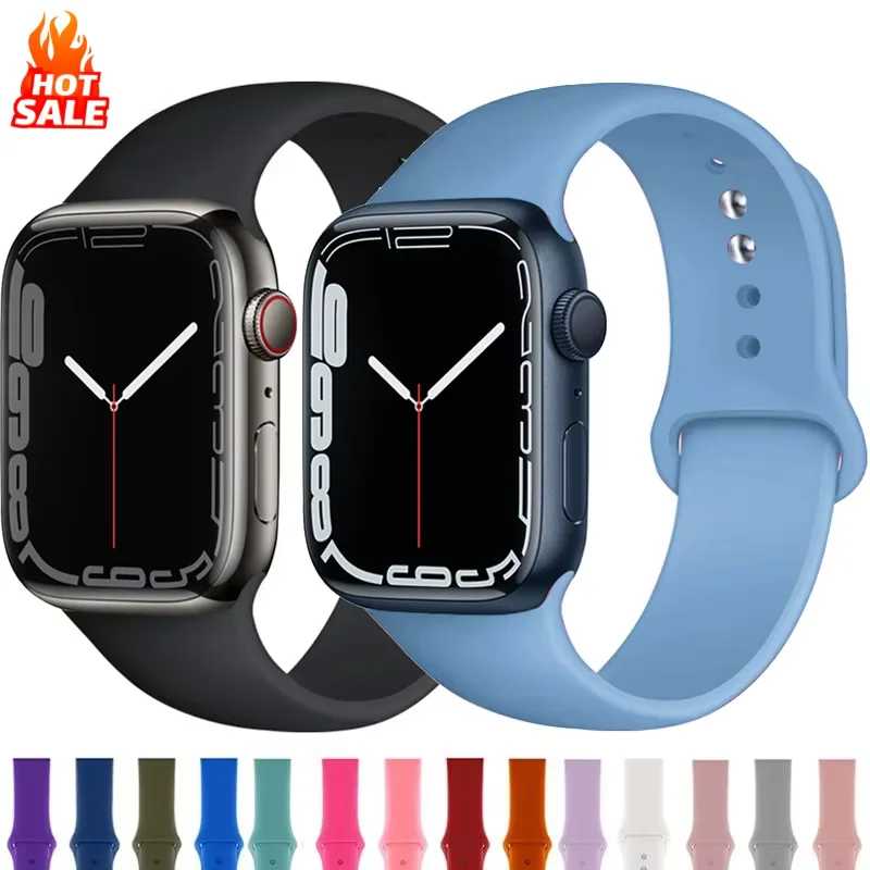 Силиконовый ремешок для Apple Watch, спортивный браслет для iWatch series 10 9 8 3 SE ultra 2, 49 мм 40 мм 44 мм 45 мм 46 мм 42 мм 41 мм 38 мм Аксессуары для часов