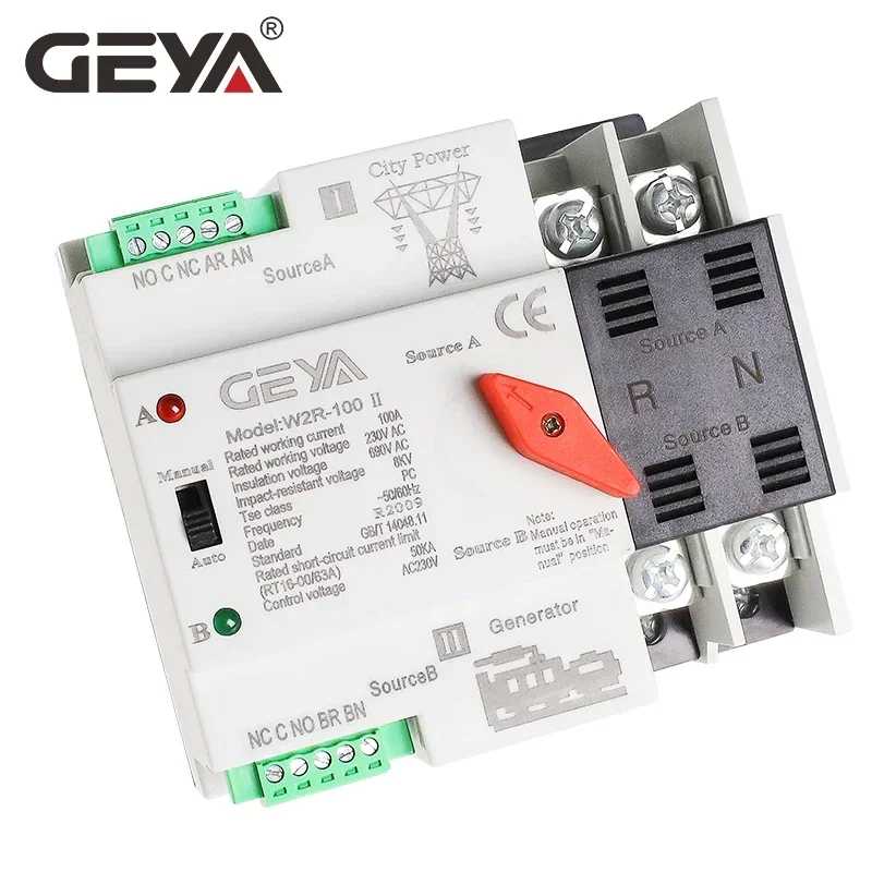 Фотография №1 товара GEYA W2R ATS 110 В 220 В ПК двойной мощности