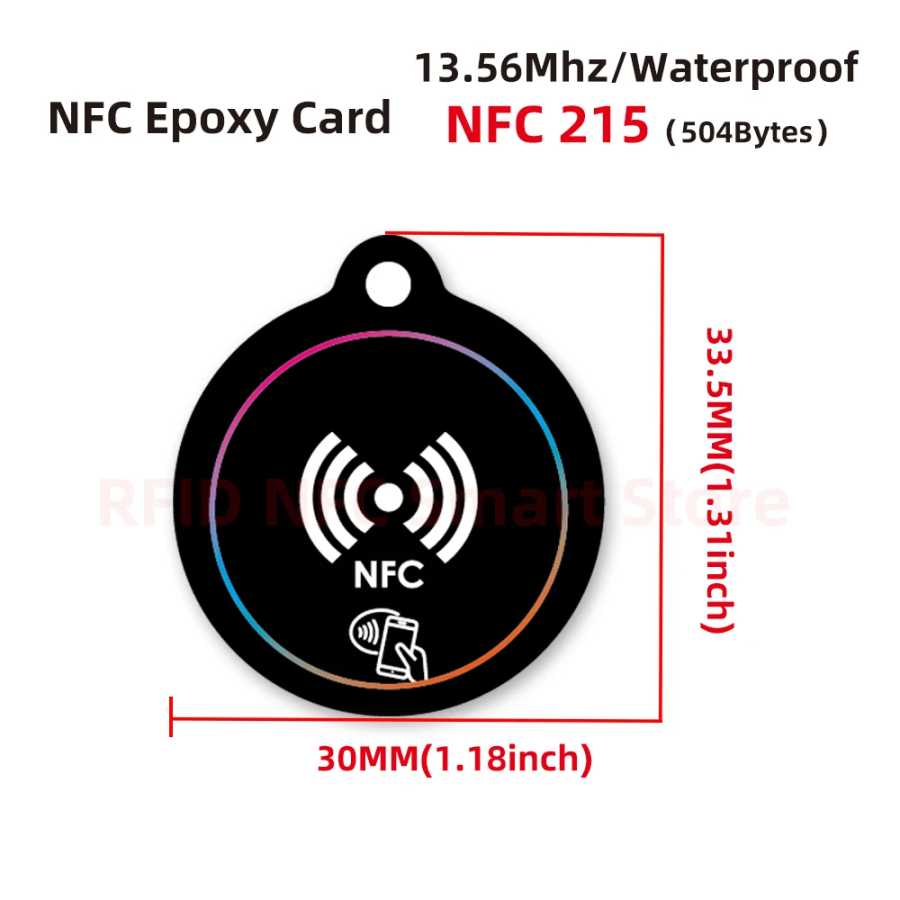 Фотография №1 товара Смарт-карта NFC, 13,56 МГц, 504 байта Nt/ag 215, смарт-визитная карточка