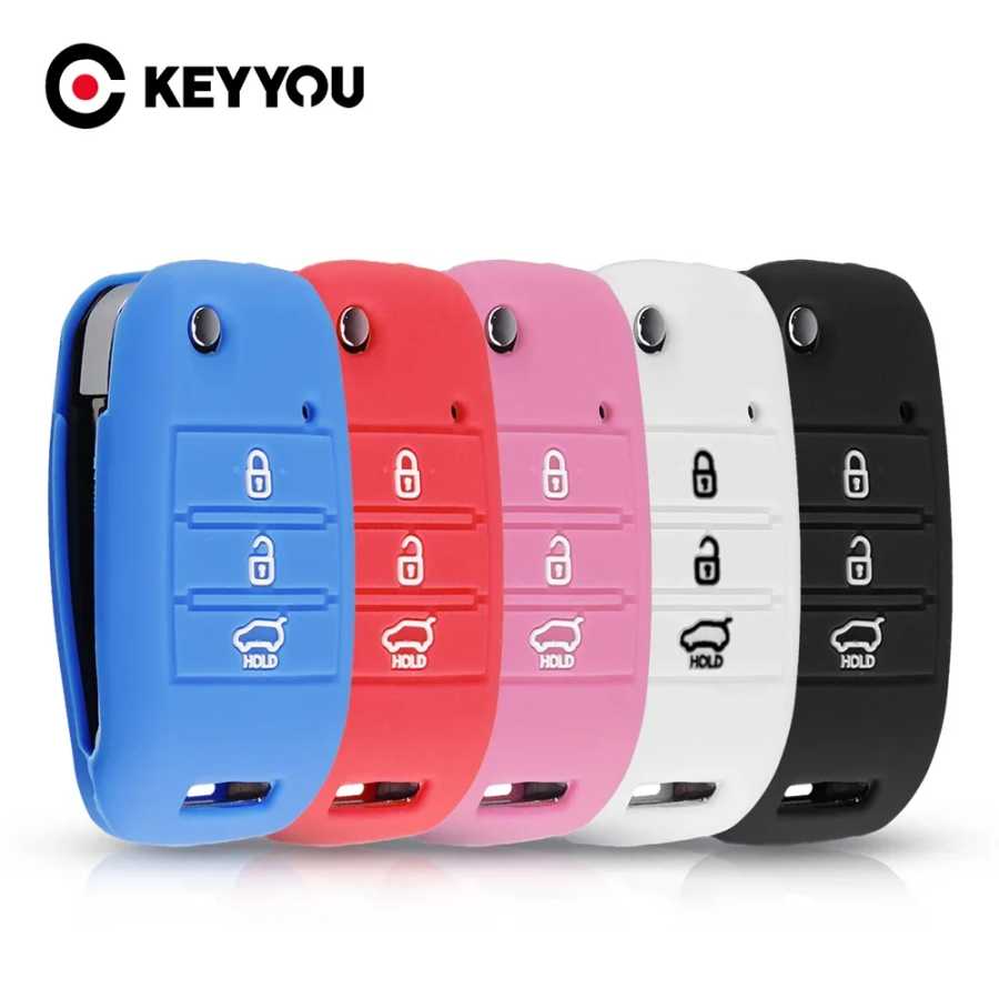 Силиконовый чехол KEYYOU для автомобильного ключа с 3 кнопками, чехол для KIA Sid Rio Soul Sportage Ceed Sorento Cerato K2 K3 K4 K5 Стартеры