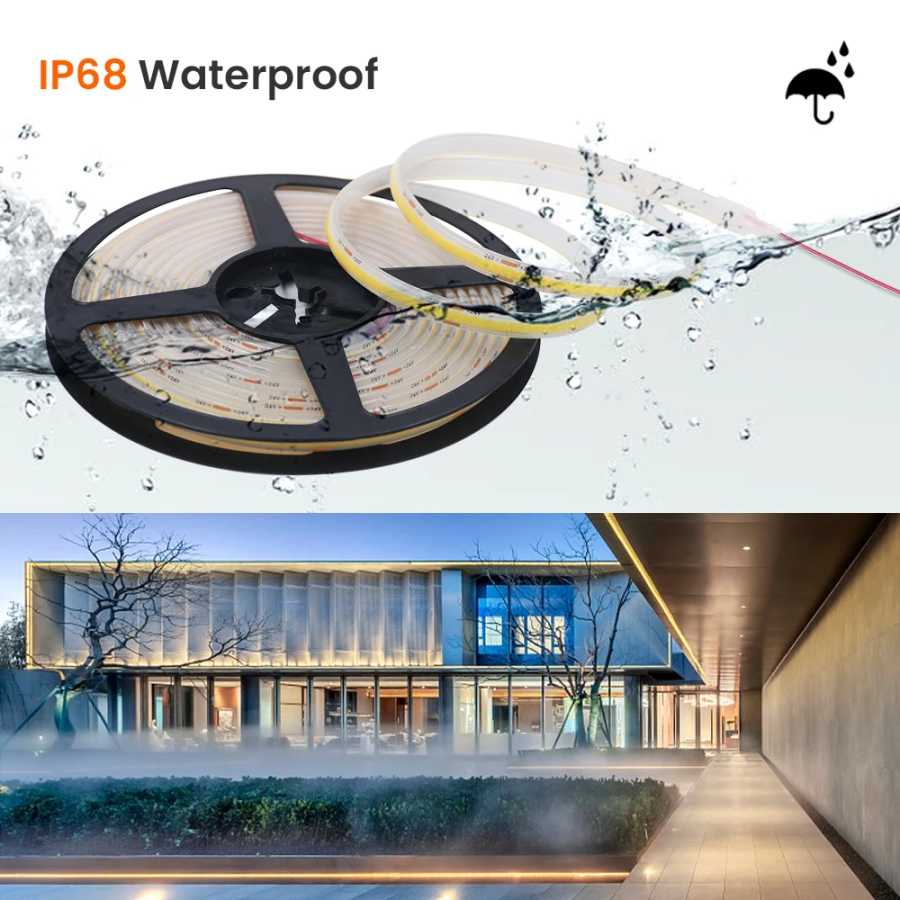 Фотография №5 товара 12 В 24 В COB Светодиодная лента IP68 IP67 Водонепроницаемая