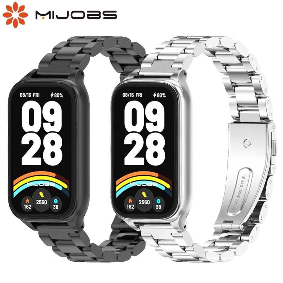 Для Xiaomi Smart Band 9 Active Strap Смарт-браслет Mi Band 9 Активный ремешок Металлический сменный ремешок из нержавеющей стали для наручных часов Умная электроника