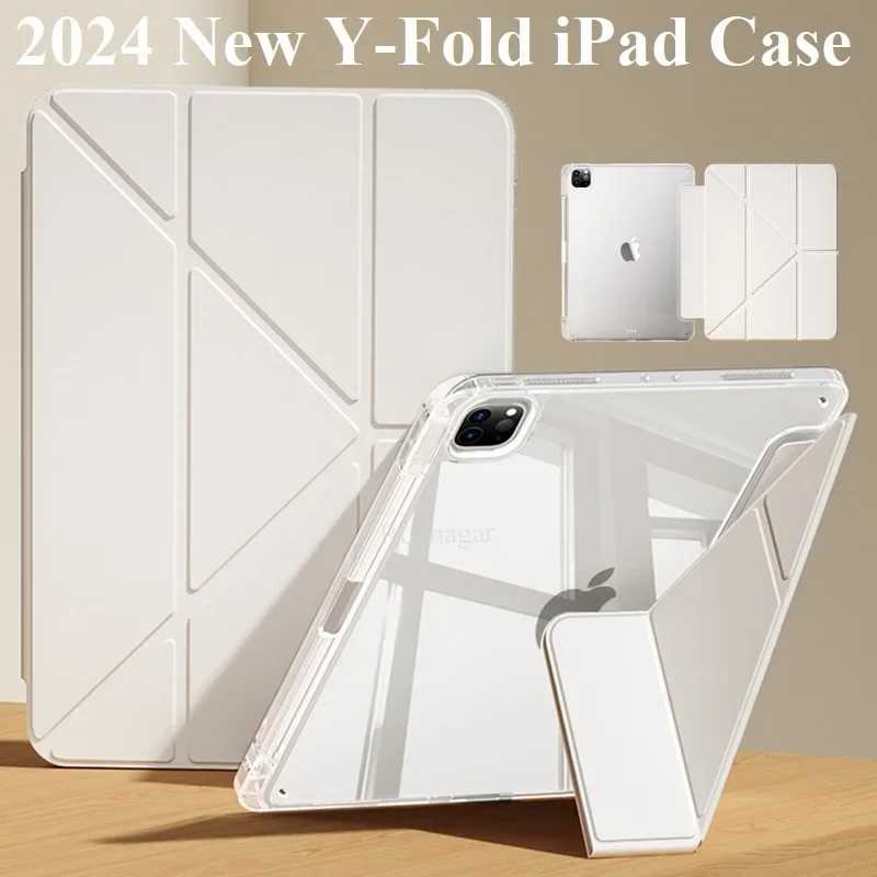 Магнитный чехол Y Fold для iPad A19 2026, A16 2025, Air5, Air4, Air11, Air13, M4, M3, M2, M5, Pro11, Pro13, Pro12.9, 10-го, 9-го, 8-го, 6-го/5-го поколений, 10.9, 10.5, 10.2, 9.7 Аксессуары и запчасти для планшетов