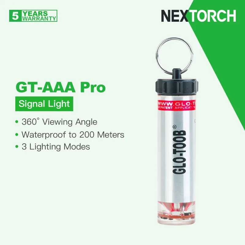 Фонарик Nextorch Glo-Toob(GT-AAA) PRO, 200 м, функция глубины, видимость на 360 &deg;, 3 режима освещения, несколько цветов Портативное освещение