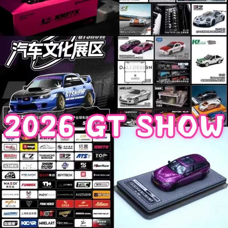 В наличии: коллекционные модели автомобилей GT SHOW 2026 года, лимитированная серия, полноразмерные литые миниатюрные модели, украшения для взрослых, игрушки для мальчиков Играйте в транспортные средства и модели