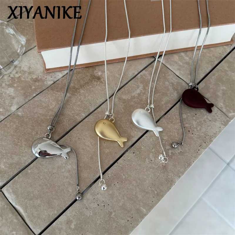 XIYANIKE милая золотая рыбка плетеная веревка регулируемые ожерелья для женщин нишевая мода новый свитер ювелирный аксессуар подарок вечерние Бижутерия