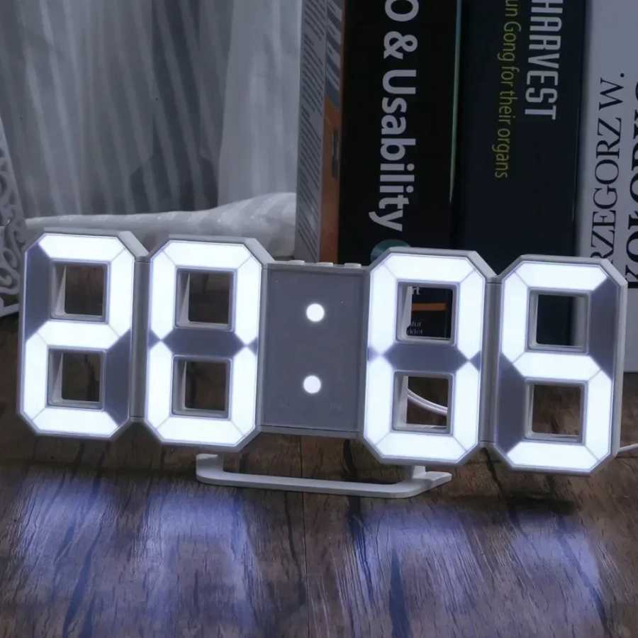 Покупка продуктов Часы 3D светодиодный цифровой будильник Настенные часы Время/дата/температура для дома/кухни/офиса Часы Декор сада Украшения для дома