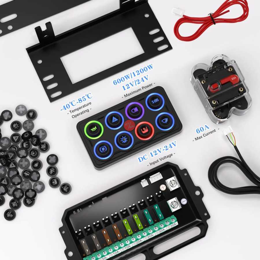 Фотография №5 товара Водонепроницаемая панель управления RGB LED-подсветкой на 8 кнопок (8 режимов,