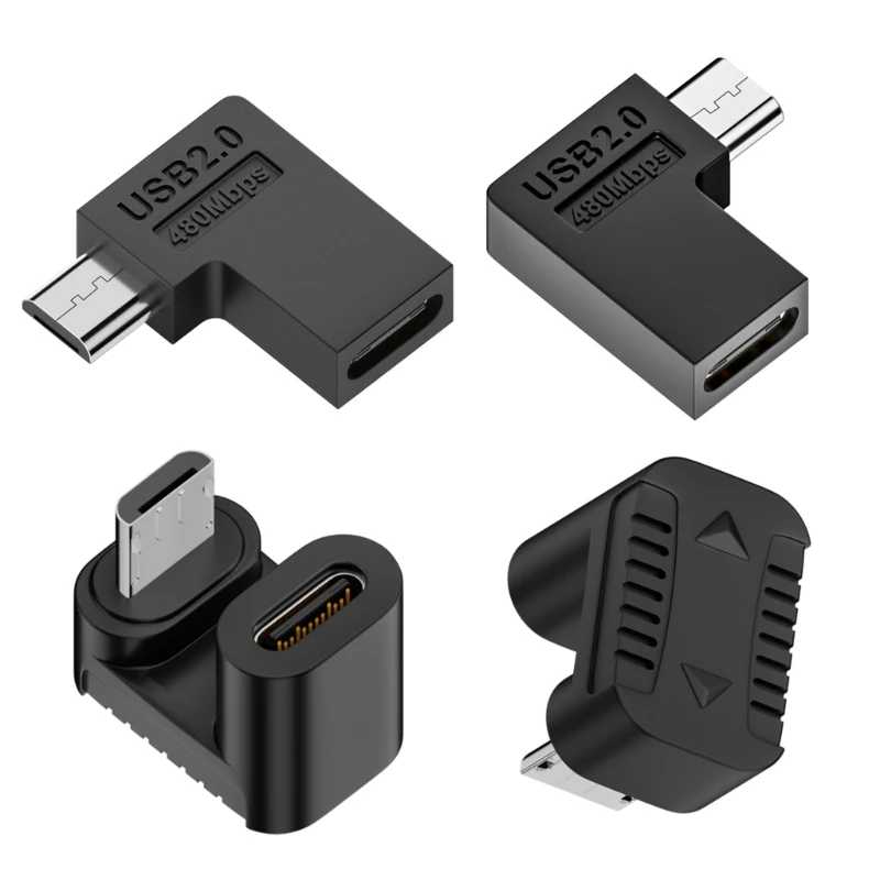Переходник с USB Type C &laquo;Мама&raquo; на Micro USB &laquo;папа&raquo;, 90/180 градусов Аксессуары и запчасти