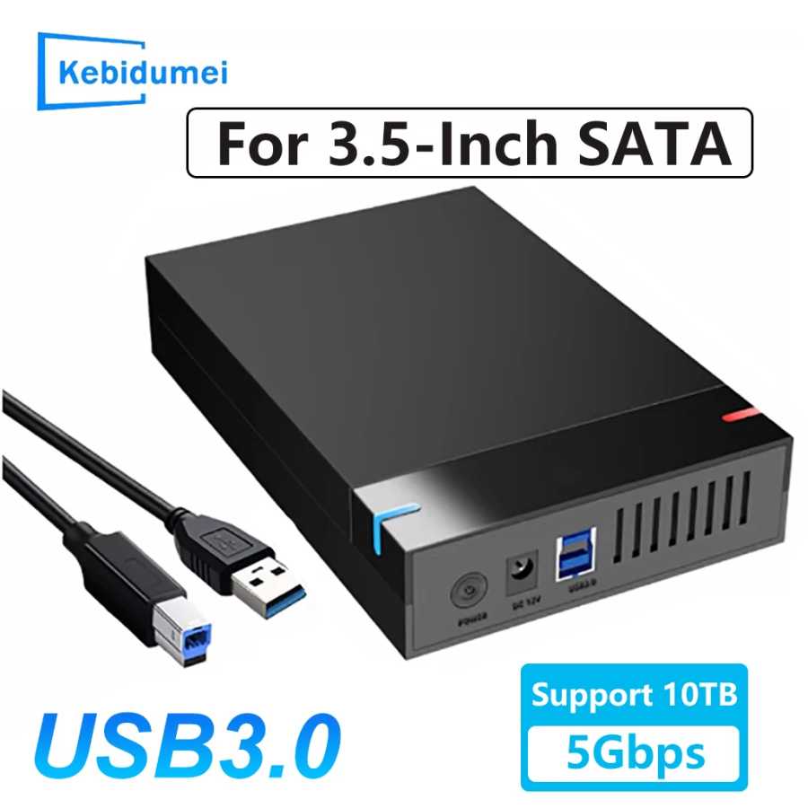 Корпус для жесткого диска 3,5 дюйма, USB 3.0 к SATA, внешний считыватель жесткого диска, поддержка жесткого диска 10 ТБ, высокоскоростной адаптер для ПК Lapop Хранение данных