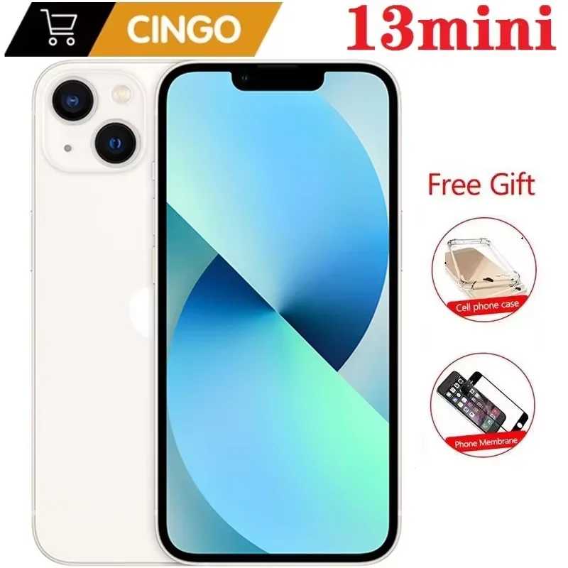 iPhone 13 mini 128 ГБ/256 ГБ ПЗУ A15 IOS 5G Face ID 5,4 "OLED-экран Смартфон 12 МП мобильный телефон разблокирован iphone 13 mini NFC Б/У и восстановленные телефоны
