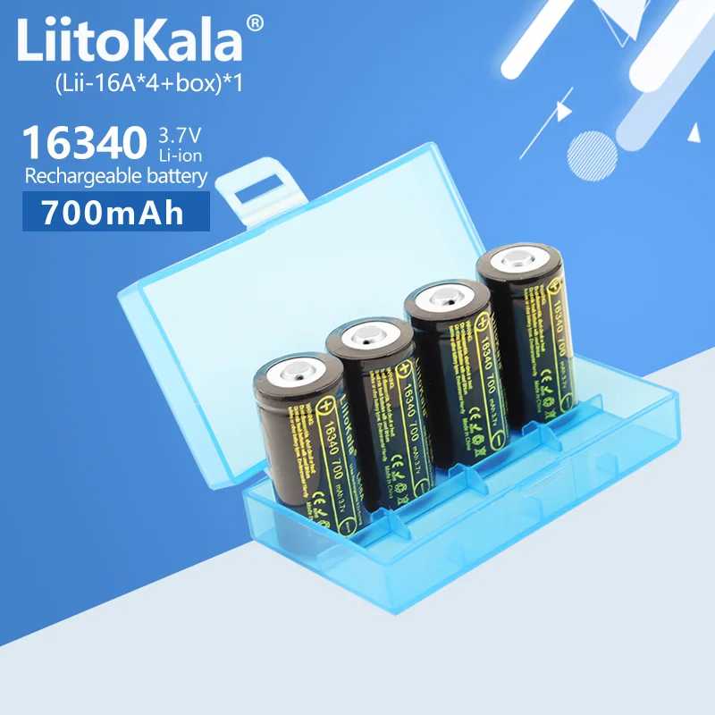 Фотография №1 товара 4-80 шт.LiitoKala Lii-16A 3,7 В 16340 700 мАч CR123A аккумуляторные