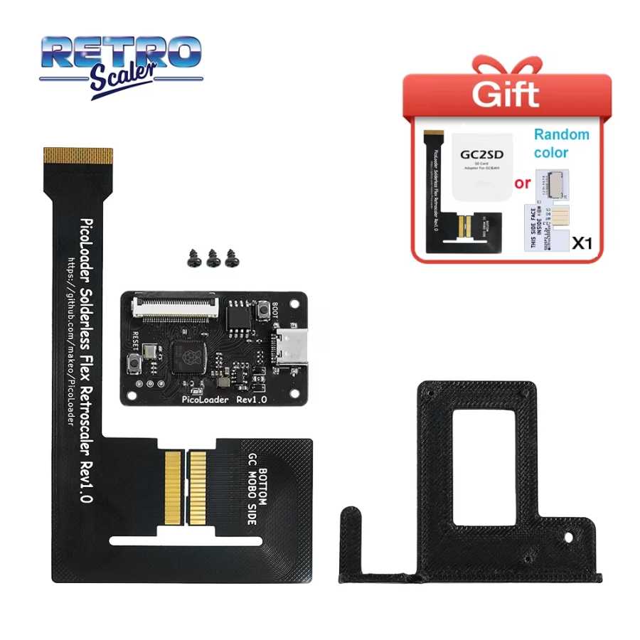 Гибкий кабель RetroScaler Black PicoLoader, не требуется сварка, совместимый SD2SP2 GC2SD SDGecko для игровой консоли NGC GameCube Видеоигры и аксессуары