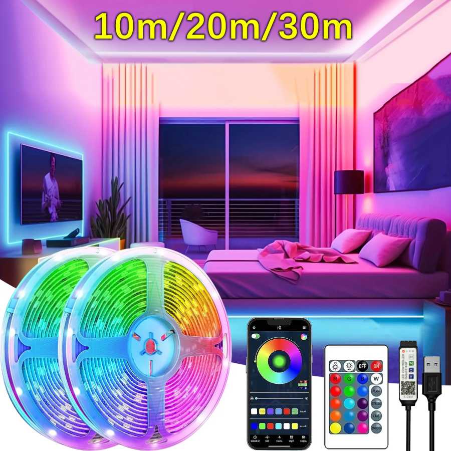 5 В USB светодиодные фонари для комнаты RGB светодиодные ленты 10 м 20 м 30 м гибкая лента диодная лента для декора комнаты спальня подсветка телевизора Светодиодная подсветка