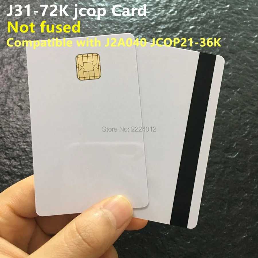 Чип Unfused J31-72 с 3-контактной магнитной полосой HiCo Contact Карта JAVA JCOP, совместимая с J2A040 40, JCOP21-36K Доступ к автоматизации здания