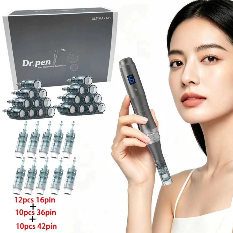 Беспроводной дермапен Dermapen Ultima M8 с 32 картриджами, набор для ухода за кожей, аппарат для MTS-терапии, профессиональное косметологическое оборудование Косметологическое оборудование