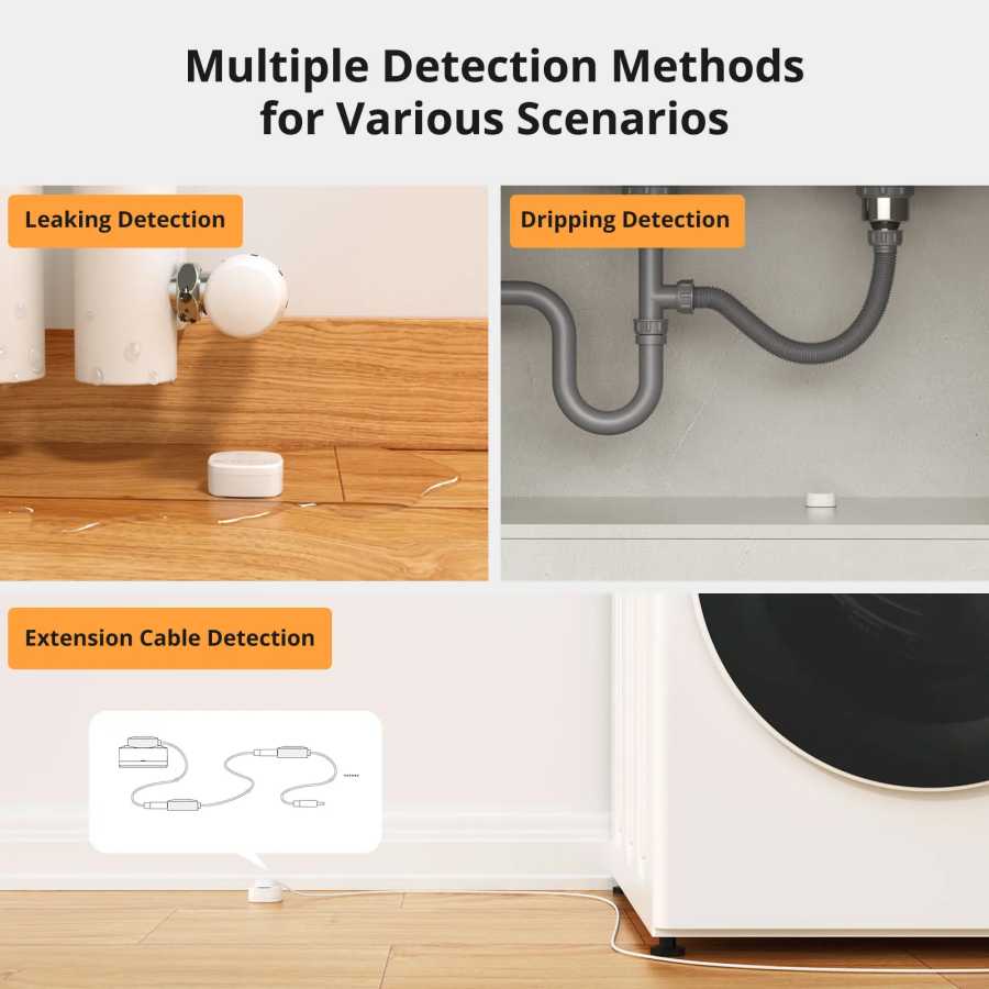 Фотография №1 товара SONOFF SNZB-05P Zigbee 3.0 Датчик утечки воды Обнаружение утечки и