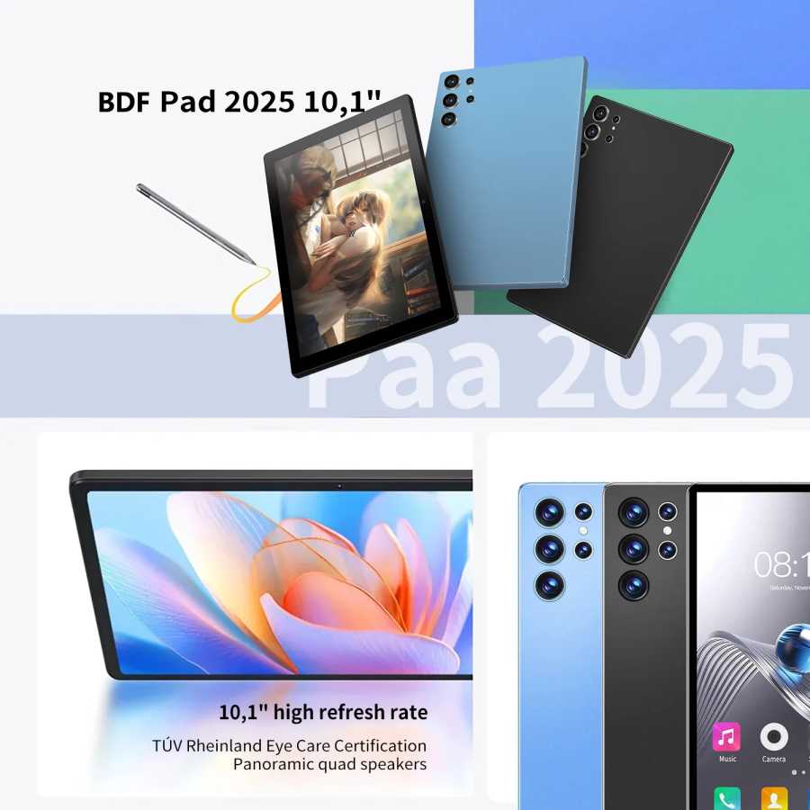 Фотография №2 товара 2025 Новый обновленный планшет 10,1 дюйма, планшеты Android, восьмиядерный процессор,