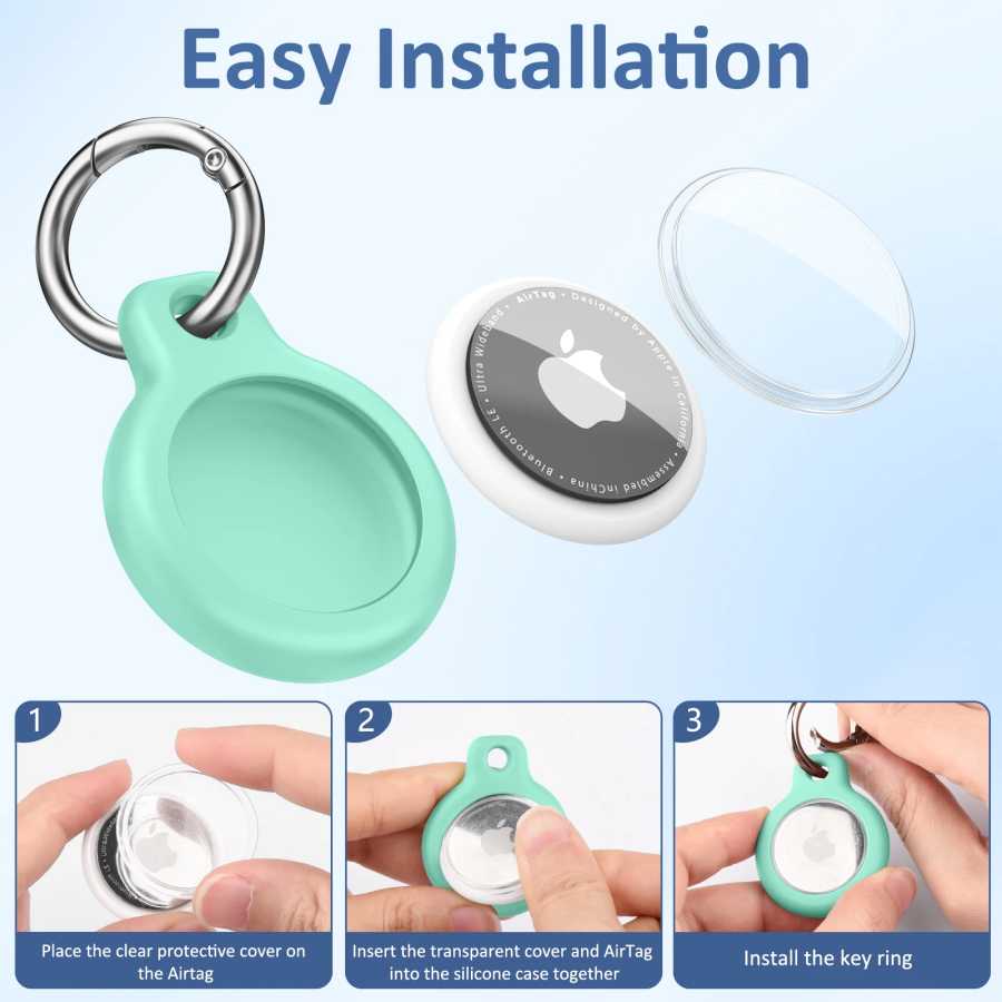 Фотография №1 товара Чехол из ТПУ для Apple AirTag с брелоком, защитный корпус,