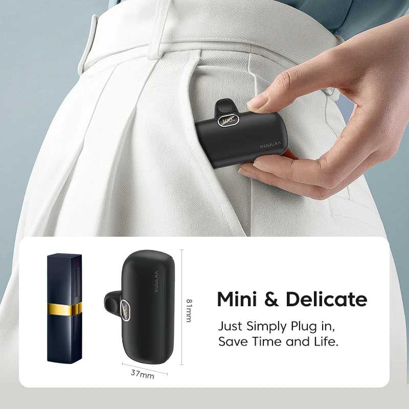 Фотография №3 товара Портативный внешний аккумулятор KUULAA Mini Power Bank 5000 мАч с
