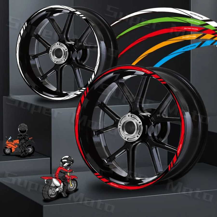 12 "13 "14" 15 "16" 17 "18" дюймов светоотражающая наклейка на обод мотоцикла, полоса ступицы колеса, наклейка на шину, лента для Kawasaki Suzuki Honda YAMAHA Украшения, очистка и защита