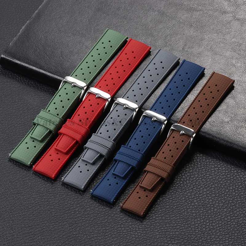 Фотография №1 товара Tropical Silicone Watch Band Quick Release Strap 18mm 20mm 22mm