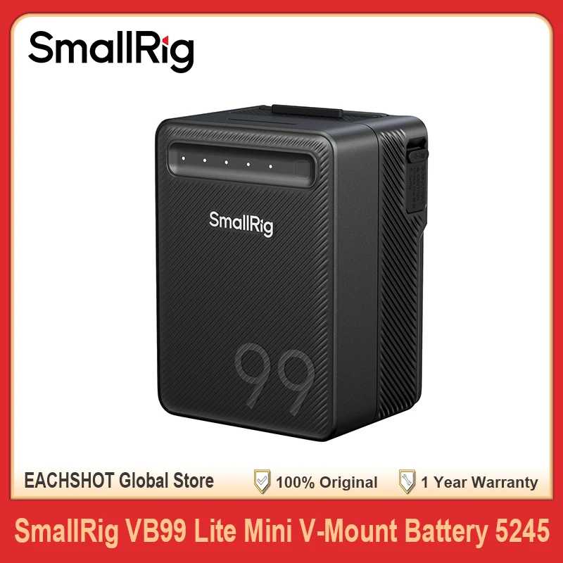 SmallRig VB99 Lite Mini V Mount Аккумулятор 14,54 В 6800 мАч 99 Втч Power Bank с быстрой зарядкой 65 Вт для камеры телефона с подсветкой COB Аксессуары и запчасти