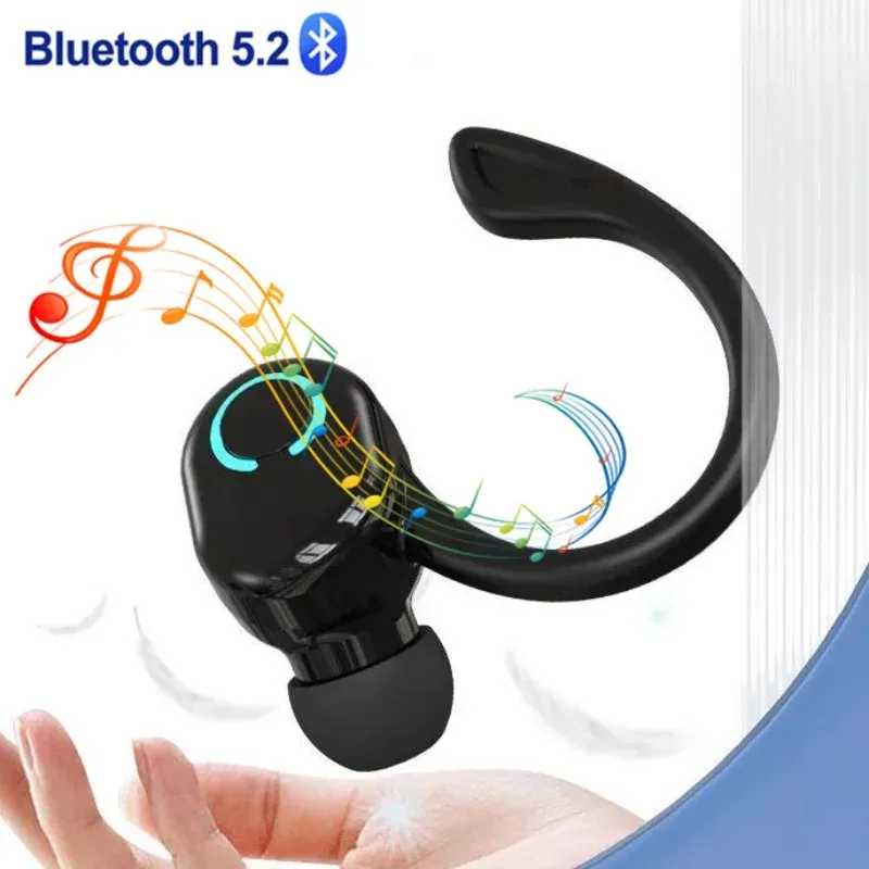 Фотография №1 товара Беспроводная Bluetooth-гарнитура V5.2, беспроводные наушники-вкладыши, одиночные наушники, водонепроницаемые наушники для