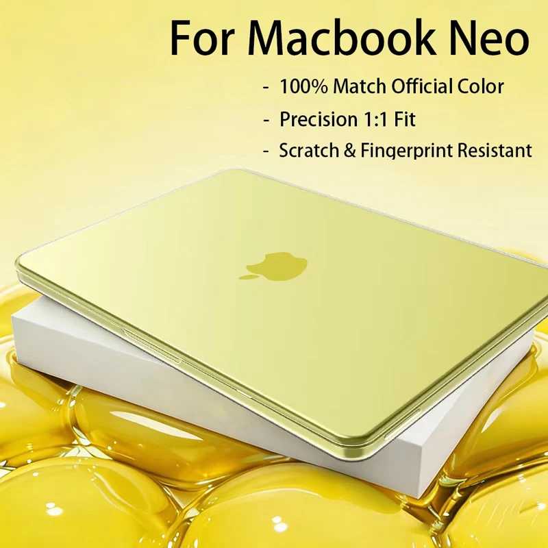 Чехол для ноутбука MacBook Neo Case 13 дюймов 2026, 100% соответствует оригинальному цвету, пластиковый матовый жесткий чехол для A3404 Аксессуары для ноутбуков