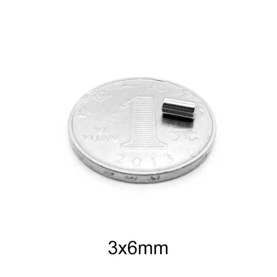 Фотография №1 товара Мощные неодимовые магниты для поиска 3x6 мм, 3x5 круглые, 3x3,