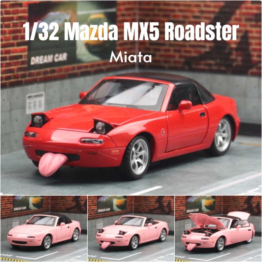 1/32 Mazda MX-5 миниатюрная литая под давлением игрушечная модель автомобиля Miata RoadSter, звук и свет, открывающиеся двери, коллекция, подарок для детей, мальчиков и детей Играйте в транспортные средства и модели