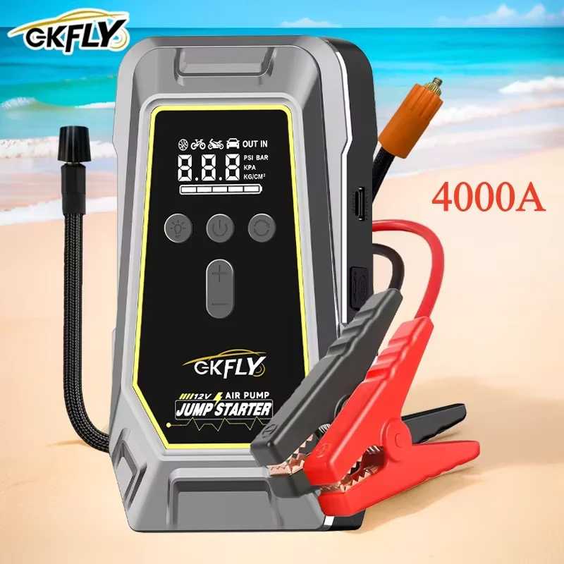 GKFLY 4000A Мощное пусковое устройство для автомобиля, аварийный стартер, внешний аккумулятор, зарядное устройство для автомобильных аккумуляторов, бустер для бензиновых и дизельных двигателей Автоэлектроника