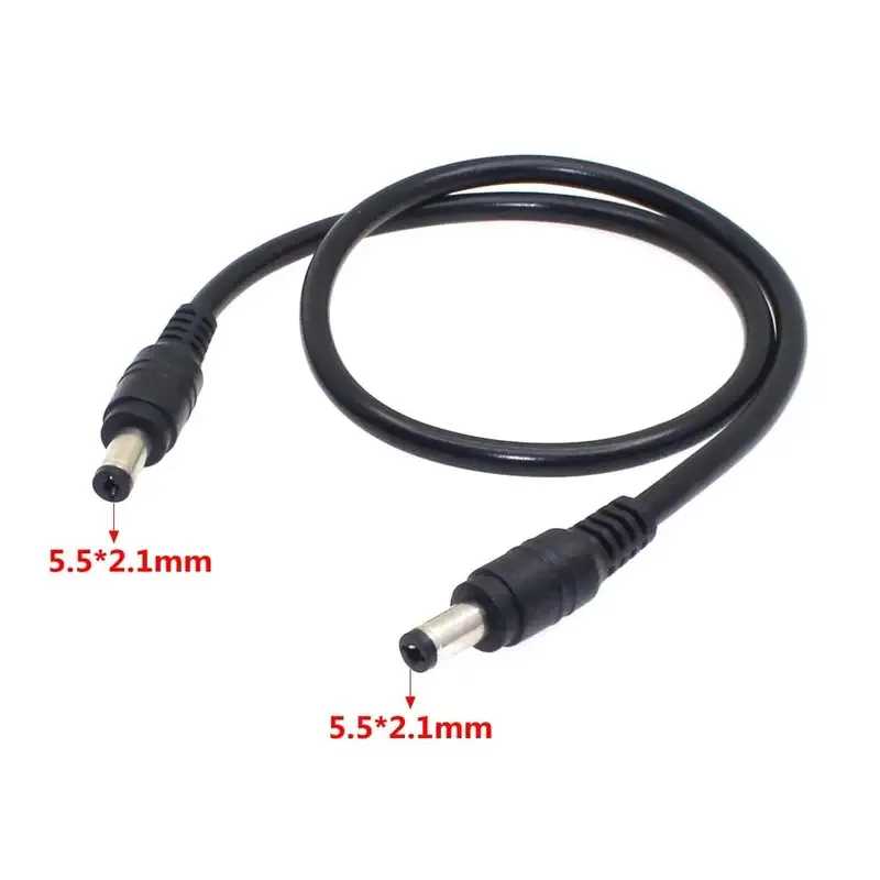 Вилка питания постоянного тока 18AWG, штекер 5,5 x 2,1 мм, штекер 5,5 x 2,1 мм, соединительный кабель адаптера видеонаблюдения, удлинительные шнуры питания 12 В, 10 А, 0,5 м/1,5 м Аксессуары и запчасти