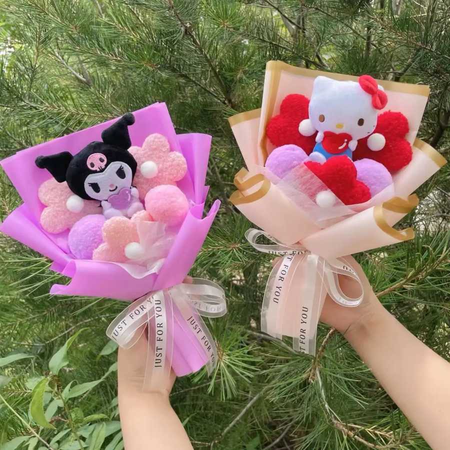 Фотография №4 товара Мультфильм My Melody Kuromi Cinnamoroll Kt Cat, плюшевая кукла, креативный