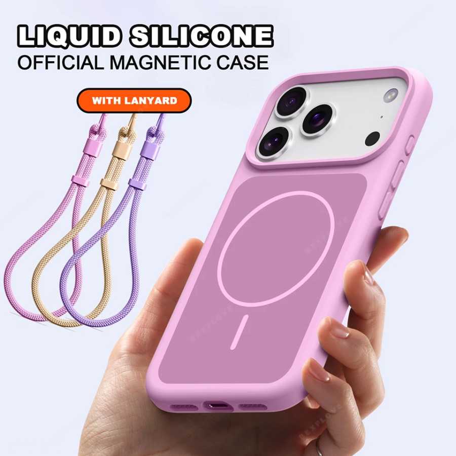 Новый чехол для телефона с жидким магнитным ремешком для iPhone 14, 15, 16 Plus, 15, 14, 13, 16 17 Pro Max Air Magsafe, защитный чехол для ремешка Чехлы и чехлы для мобильных телефонов