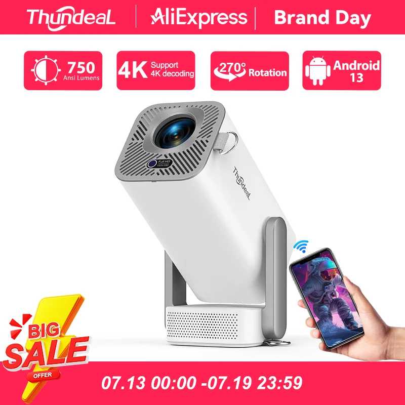 ThundeaL Full HD портативный проектор TD80 Pro 1080P 2K 4K TD80Pro TD80W обновленная версия с Wi-Fi и Android для фильмов домашний мини проектор 3D LED для домашнего кинотеатра Подключение к телефону ТВ, аудио- и видеотехника