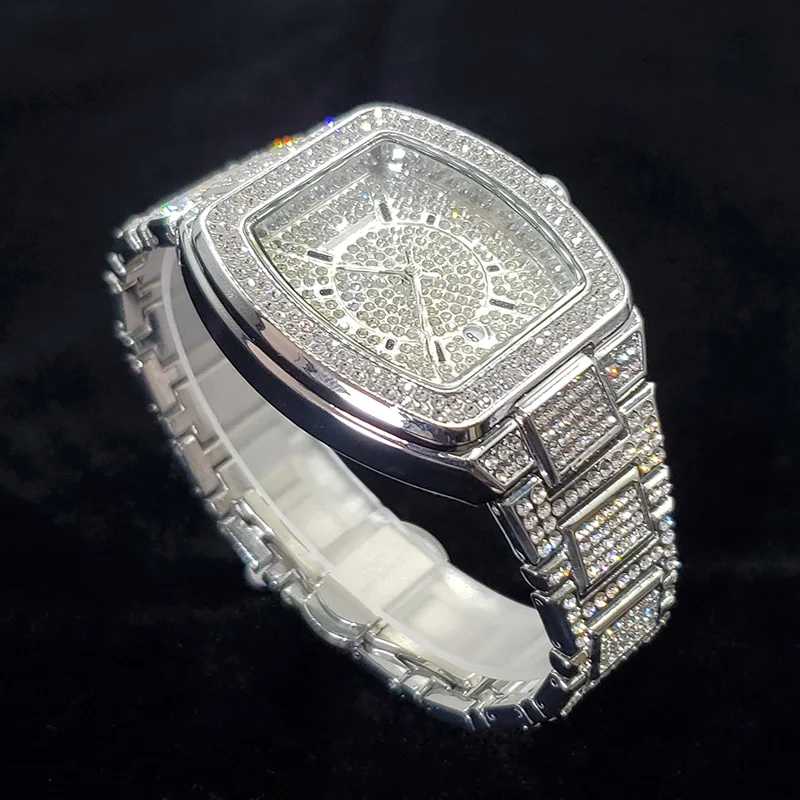 Фотография №2 товара Bling Bling Diamond Часы для мужчин Модные серебряные кварцевые наручные