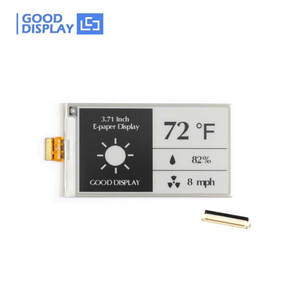 Дисплейный модуль GooDisplay 3.71 дюйма, E-Paper, разрешение 416x240, черно-белый, 4-уровневый E-Ink экран GDEW0371W7 Серверы и промышленный компьютер