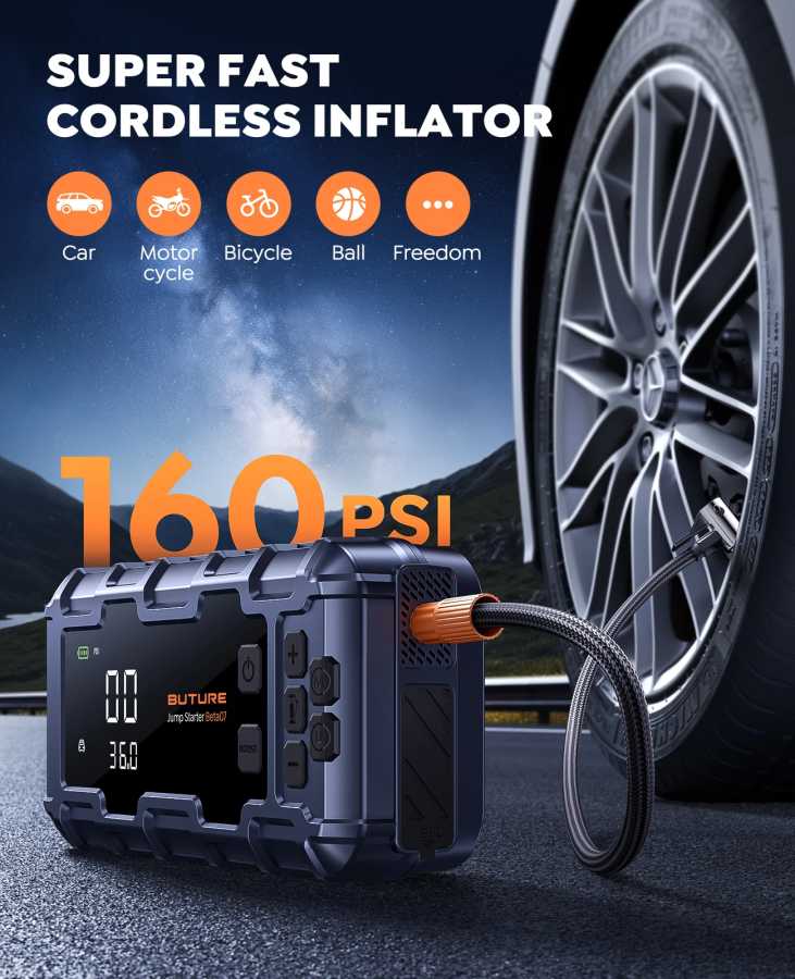 Фотография №2 товара BUTURE 6000A Автомобильное пусковое устройство PD45W Power Bank 26800 мАч