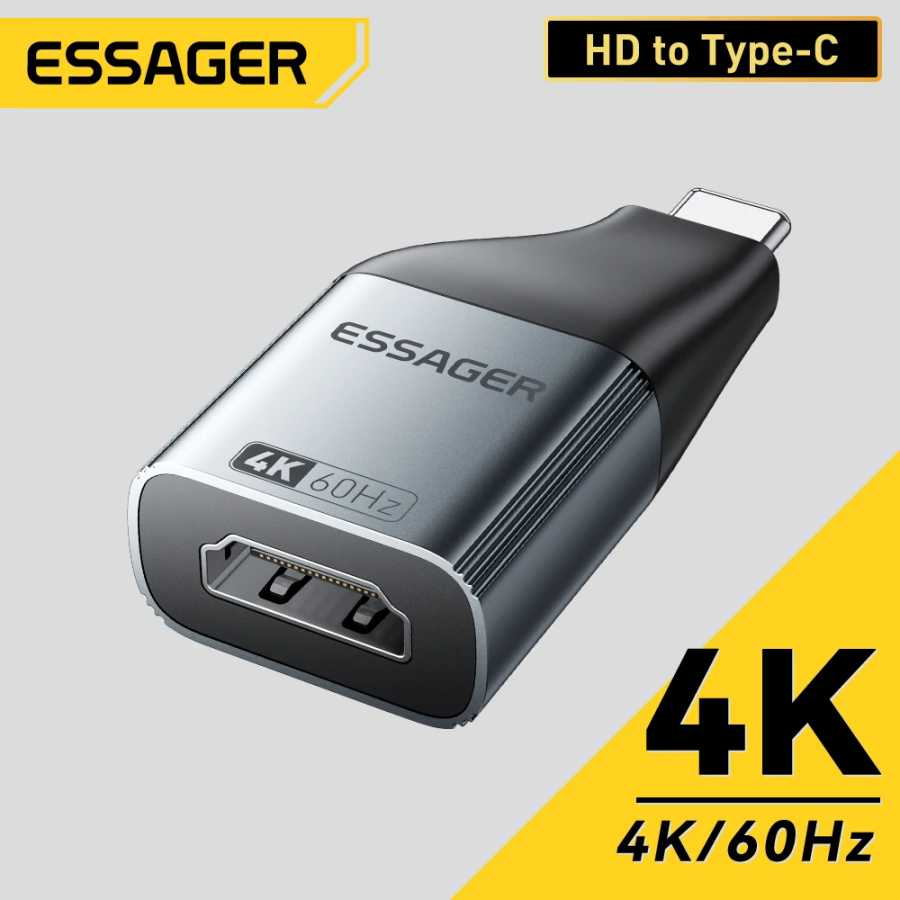 Essager USB Type-C к HDMI-совместимому адаптеру DP VGA Mini DP 4K при 120 Гц 8K при 60 Гц HD-конвертер передачи видео для MacBook TV Box Компьютерная периферия